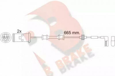 R BRAKE 610451rb -  Сигнализатор, износ тормозных колодок